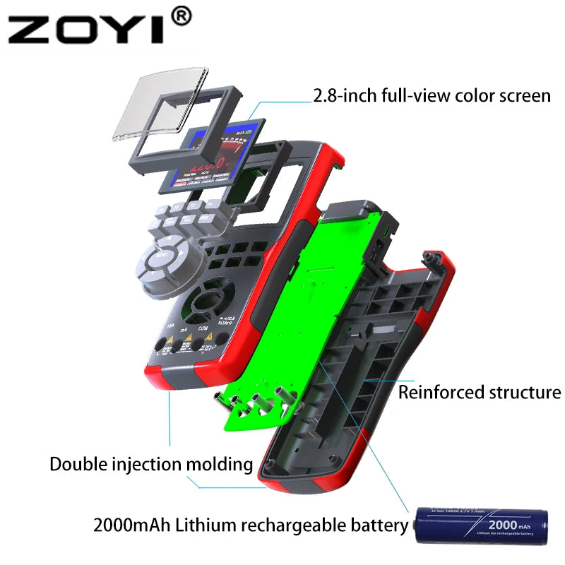 ZOYI ZT-702S 2 in 1 Handheld Digital Automotive Oscilloscope Multimeter Single Channel 10MHz Bandwidth 64Kbyte Record Length