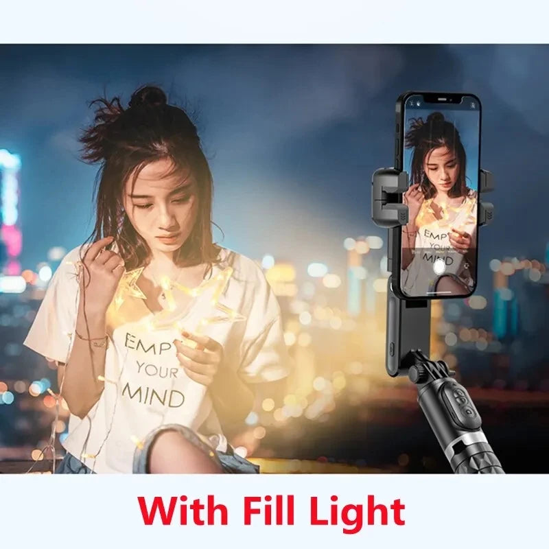 2025 Wireless Bluetooth Remote Control Selfie Stick Tripod Phone Holder with Light Stand and Type C Microphone