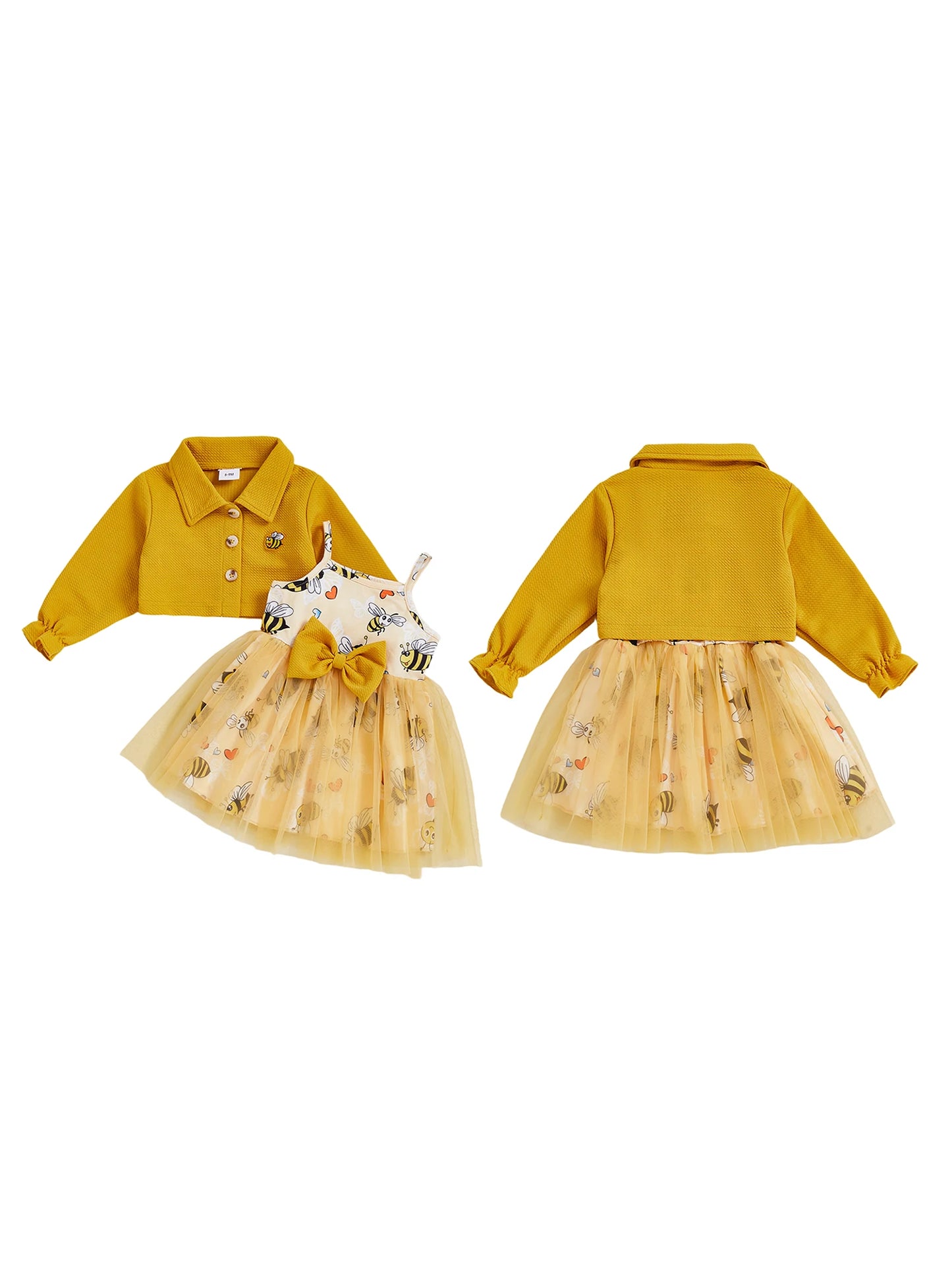 Cute Toddler Girl Winter Outfits Floral Print Hooded Coat Sleeveless Knit Sweater Dress with Pom Pom Detail