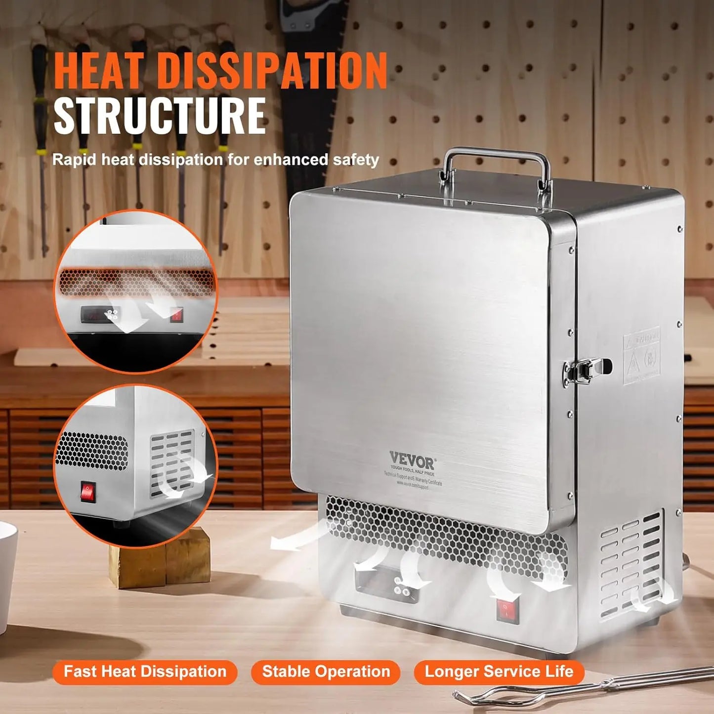 Electric Kiln, 1500W Melting Furnace Max Temperature 2192℉/1200℃, Stainless Steel, for Wax Casting