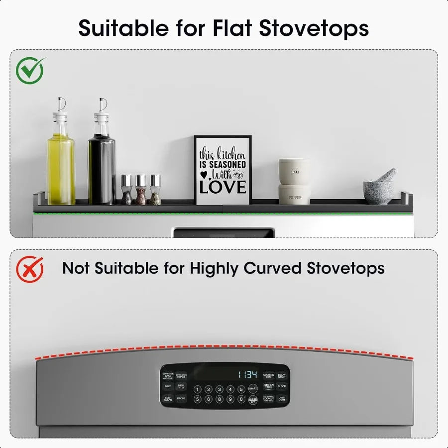 4X Strong Magnetic Shelf for Stove Top 30" Adjustable Oven Shelf Spice Rack Over the Stove Seasoning Organizer Kitchen Shelves