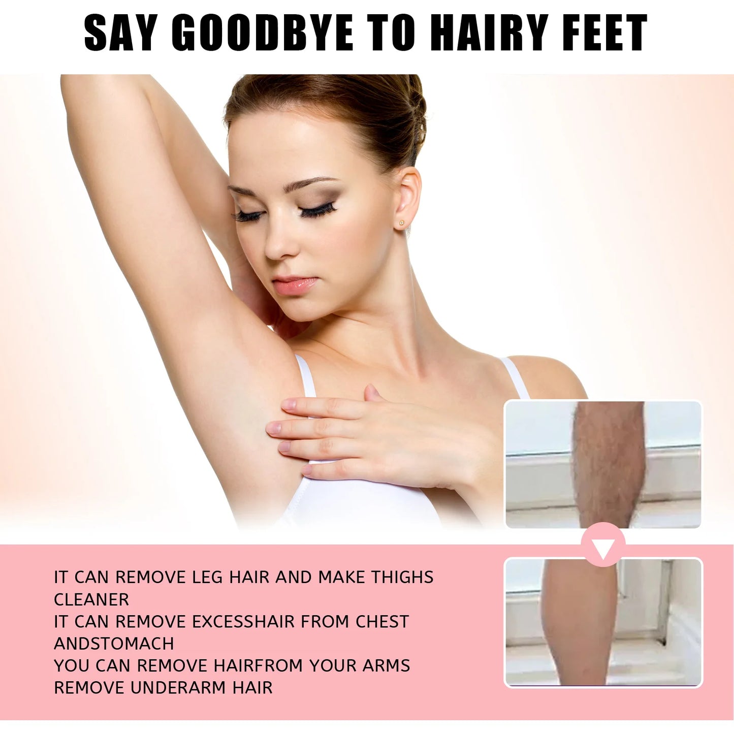 EELHOE Honey Mousse Hair Removal Spray Body Foam for Armpit and Leg Hair Removal Gentle Non Irritating Skin Care Tools 30ml