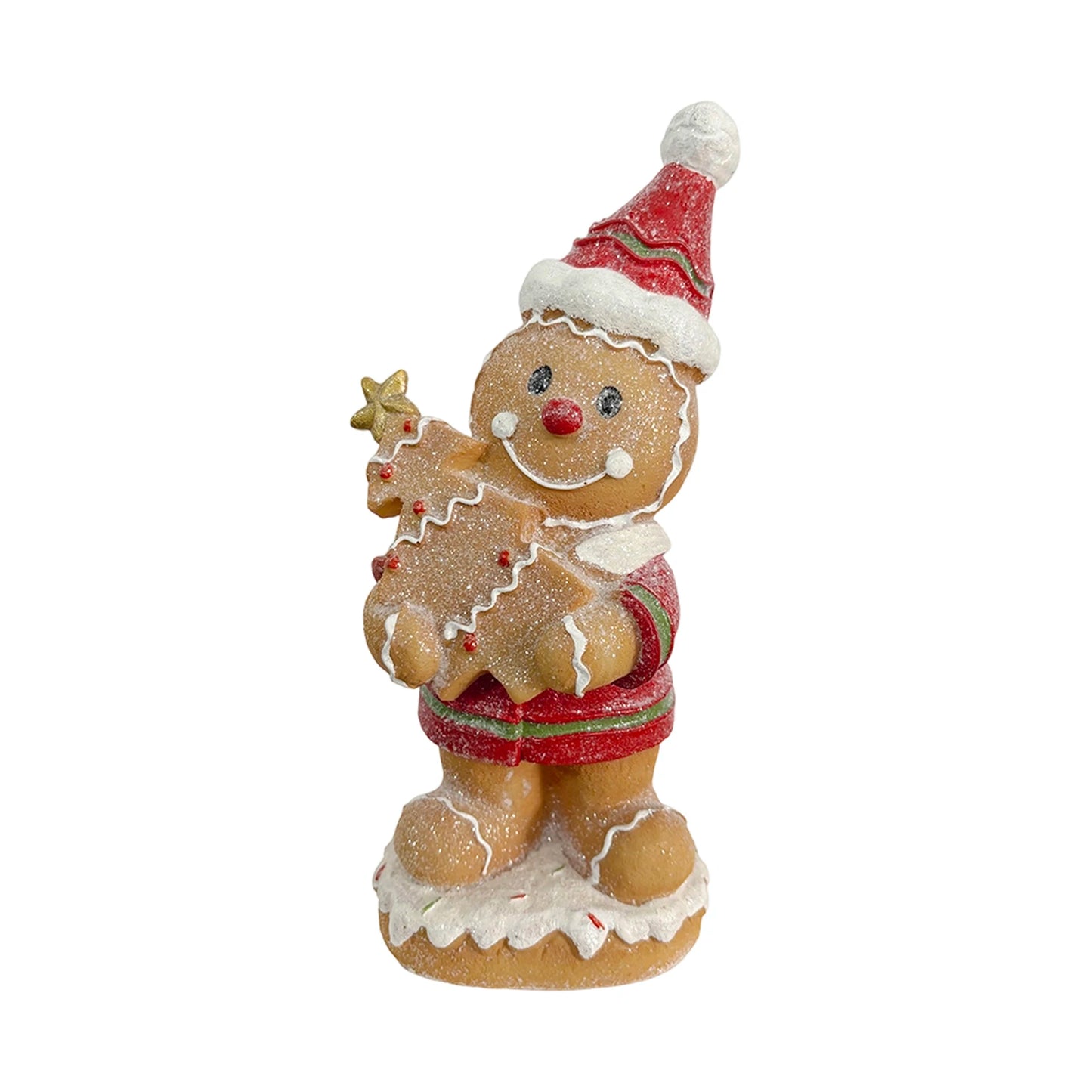 Festive Santa Claus Figurine Adorable Snowman Statue Tabletop Decoration for Rustic Cabin Christmas Party Home Décor