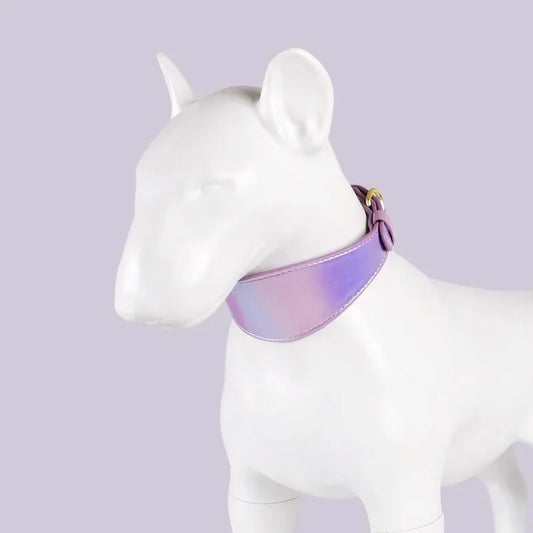 PU Pet Collar Adjustable Soft Light Reflecting Small Medium Dog Leather Accessories