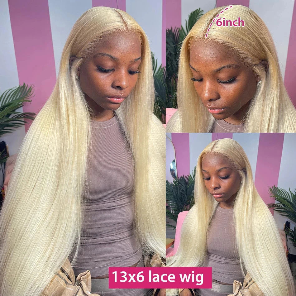 613 Hd Lace Frontal Wig 13x6 Bone Straight Human Hair Wig 13x4 Lace Front Blonde Wigs For Women 30 32Inch Colored Human Hair Wig