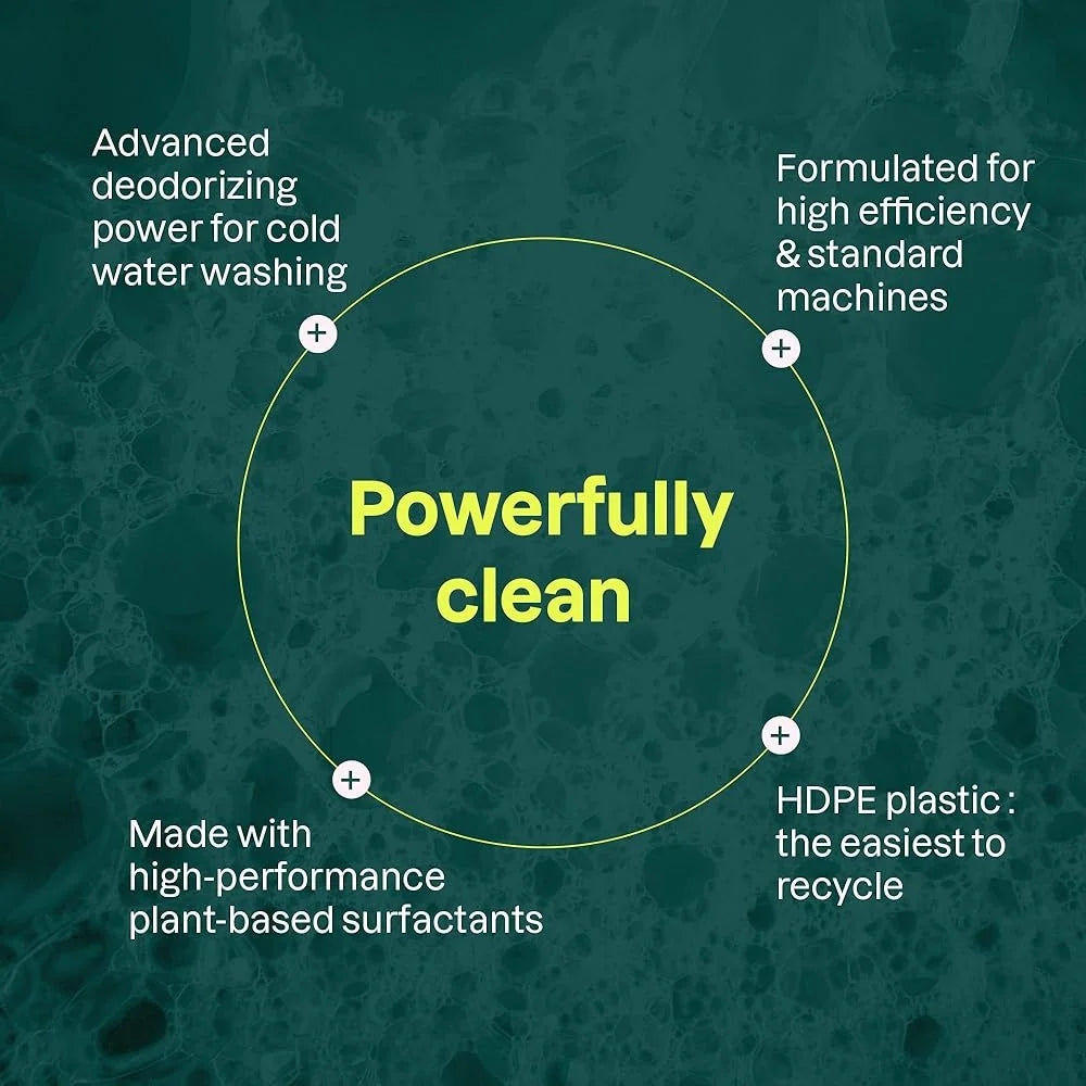 Liquid Laundry Detergent EWG Verified Plant Based Soap 36 Loads Vegan Cruelty-Free Wildflower Scent HE Compatible Eco-Friendly