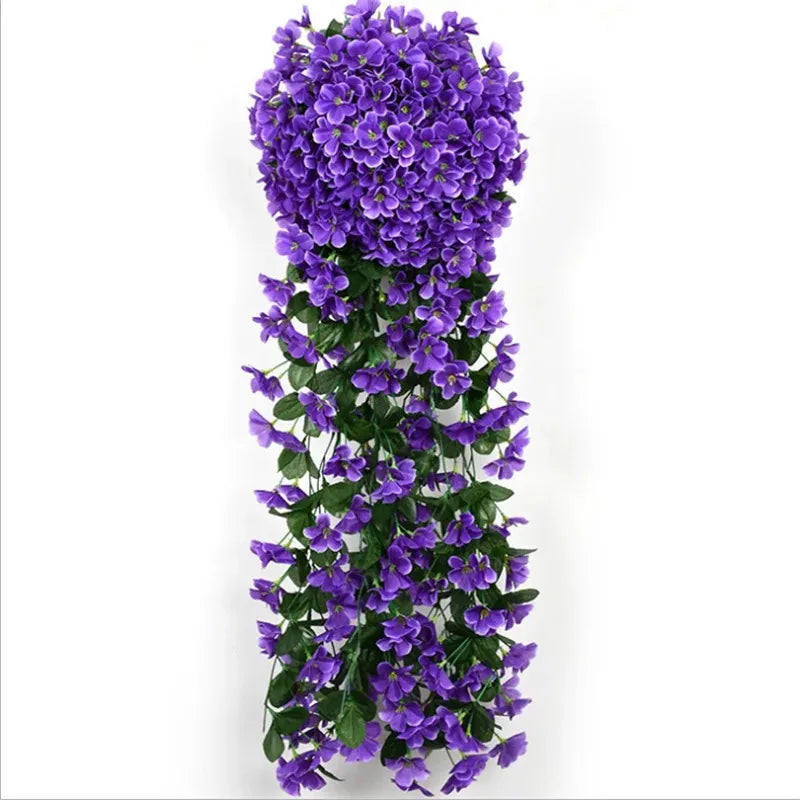 100CM Violet Artificial Flower Party Decoration Simulation Valentine S Day Wedding Wall Hanging Basket Flower Orchid Fake Flower