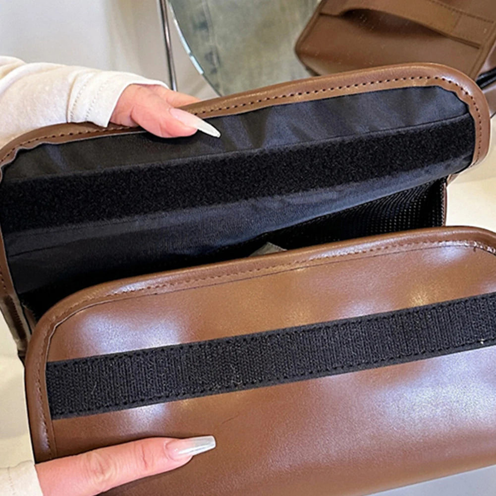 4 In 1 Foldable Makeup Bag PU Leather Cosmetic Bag Waterproof Travel Toiletry Bag Detachable Makeup Storage Bag for Women and Girls