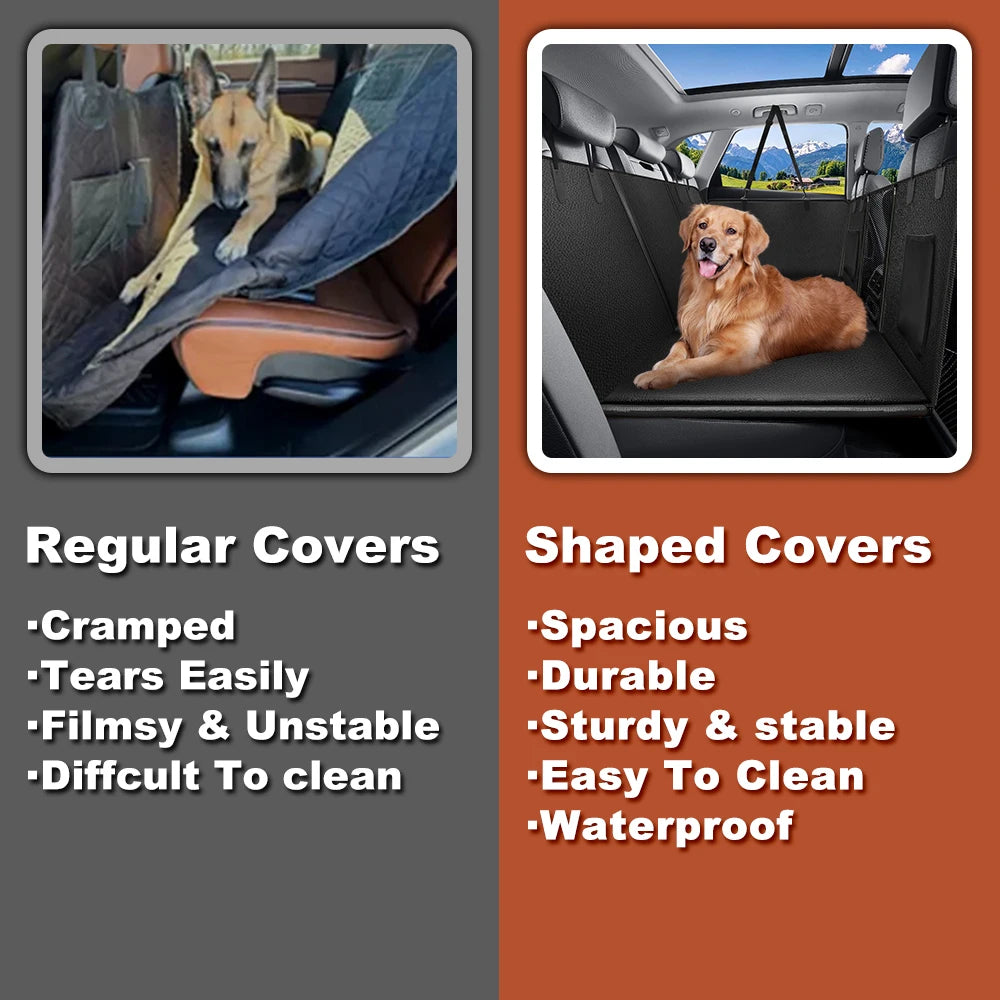 Back Seat Extender for Dogs Waterproof Dog Car Seat Cover with Hard Bottom Anti Scratch Protector Carrier Mat
