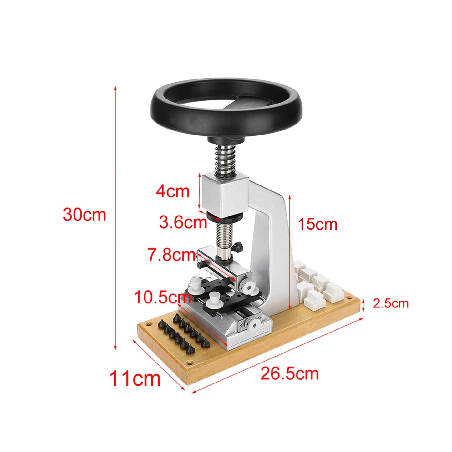 Watch Case Opener Bench Tool for Wristwatch with 6 Dies for Disassembly and Assembly