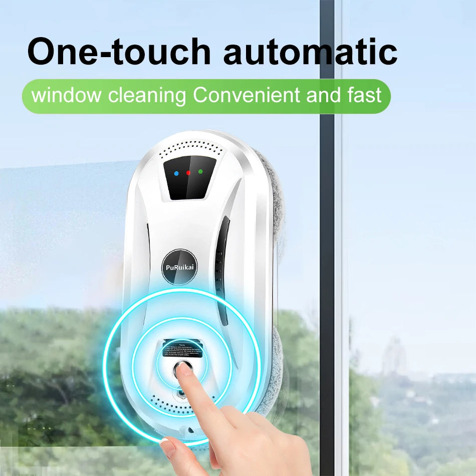 PuRuiKai Ultra Thin Robot Vacuum Cleaner Window Cleaning Robot Electric Glass Cleaner with Remote Control for Home