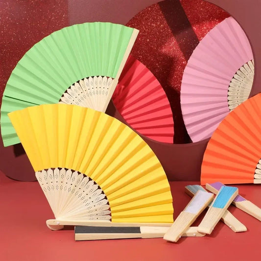 Bamboo Folding Fans 160 Count, Handheld Wedding Favors for Bridal Party, Chinese Festival & Decorations