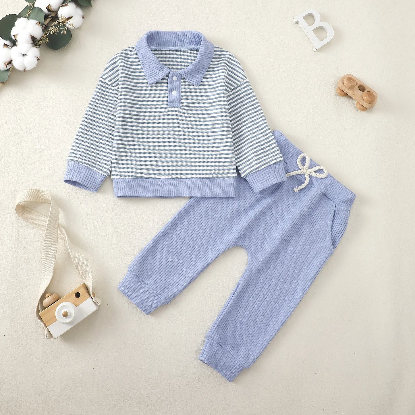 Infant Boys Spring Autumn Long Sleeve Collared Shirt And Pants Set Toddler Boy Outfit Casual Wear