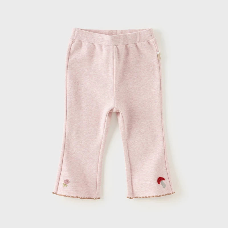 Dave Bella Girls Spring Autumn Trousers Casual Loose Baby Straight Pants for Children Cotton Knitted Leggings DB3241417
