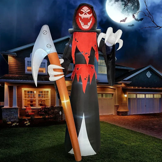 12 Ft Tall Halloween Inflatable Ghost Grim Reaper Outdoor Decoration Yard Decor