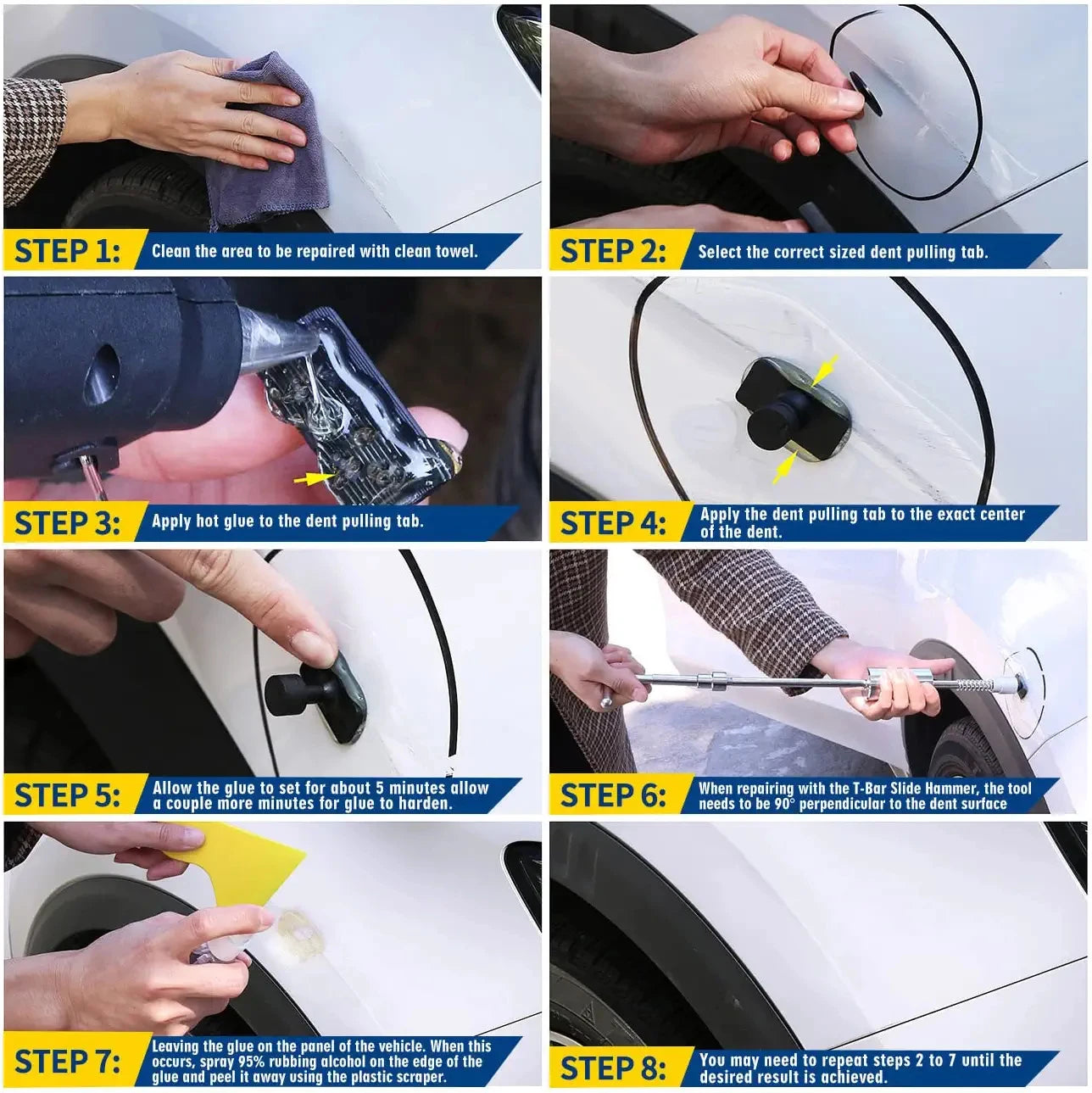 PDR Auto Paintless Body Dent Removal Kit Car Dent Repair Tools Suction Cup Dent Puller Tool Set