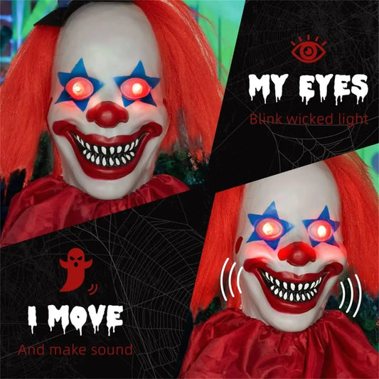 Spooky Halloween Decorations Automatic Clown with Touch Activation for Parties Haunted Houses and Trick-or-Treating