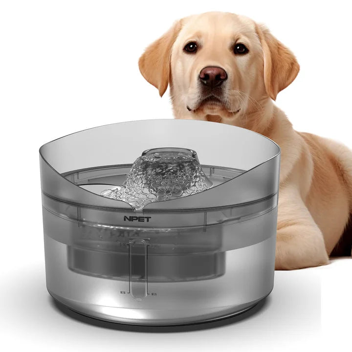 NPET 1.4gal Large Automatic Dog Water Fountain With Splatter Guard 3 Layer Filtration Suitable For Dogs Cats And Multiple Pets
