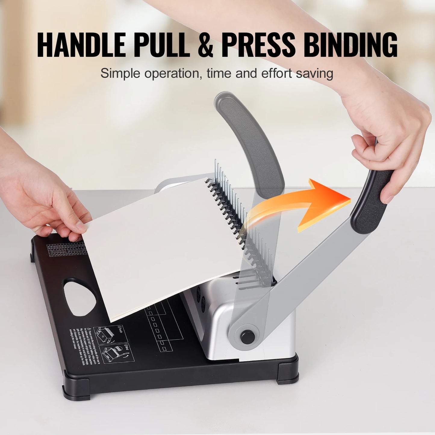 VEVOR Comb Binding Machine 21 Holes 450 Sheets Book Binder with 100 Pieces 3/8 Inch Comb Binding Spines
