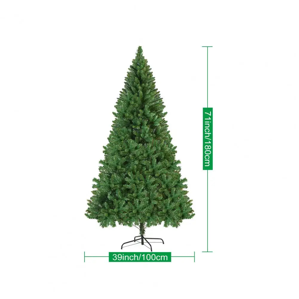 180cm Artificial Christmas Tree, Christmas Holiday Pencil Tree with Thick Branch Tips, Winter Party Decoration with Iron Base, E