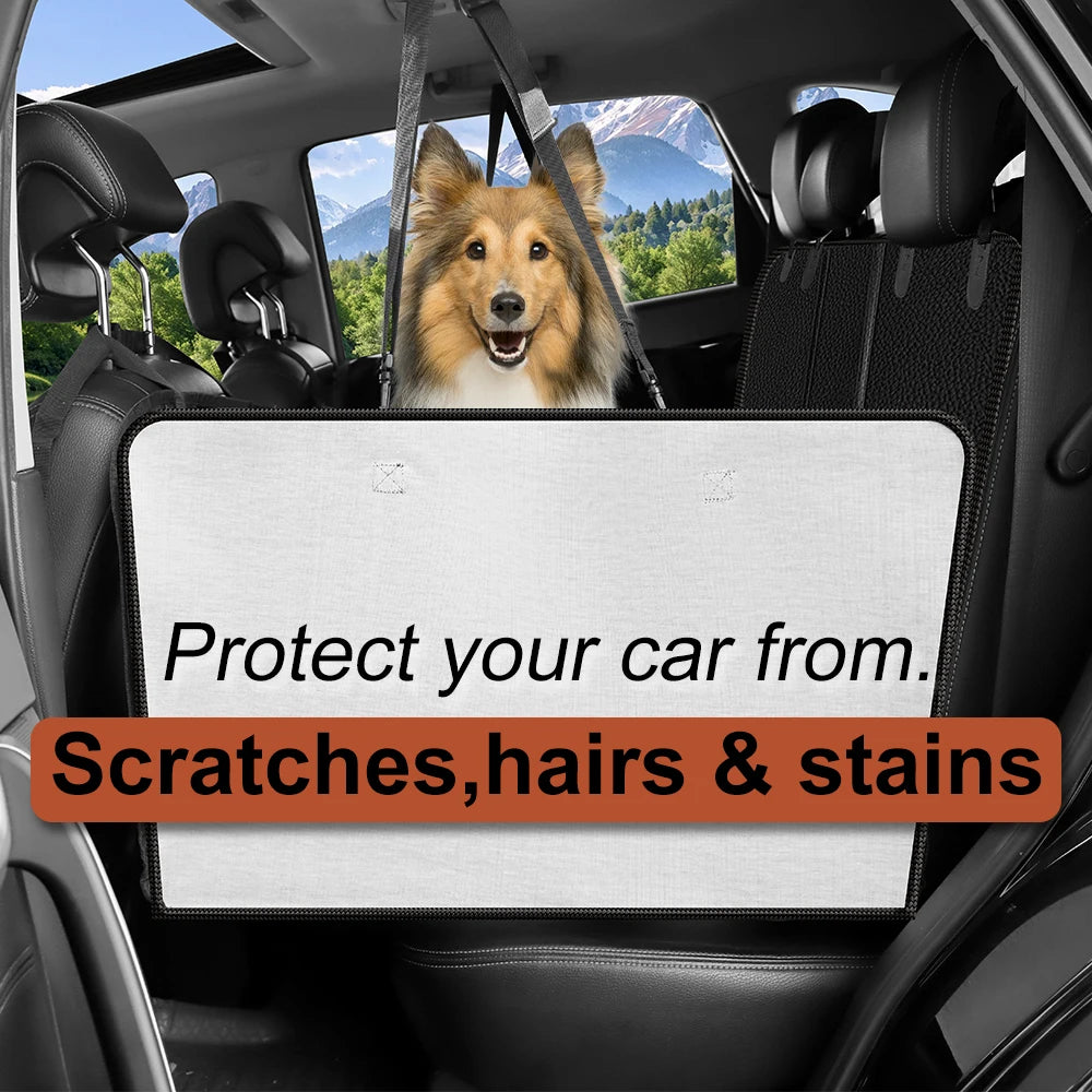 Back Seat Extender for Dogs Waterproof Dog Car Seat Cover with Hard Bottom Anti Scratch Protector Carrier Mat