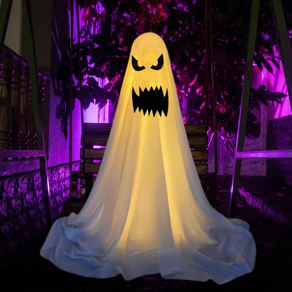 85cm Halloween Decor Light Strings Ghost Standing Decoration Scary White Ghosts for Courtyard Halloween Party