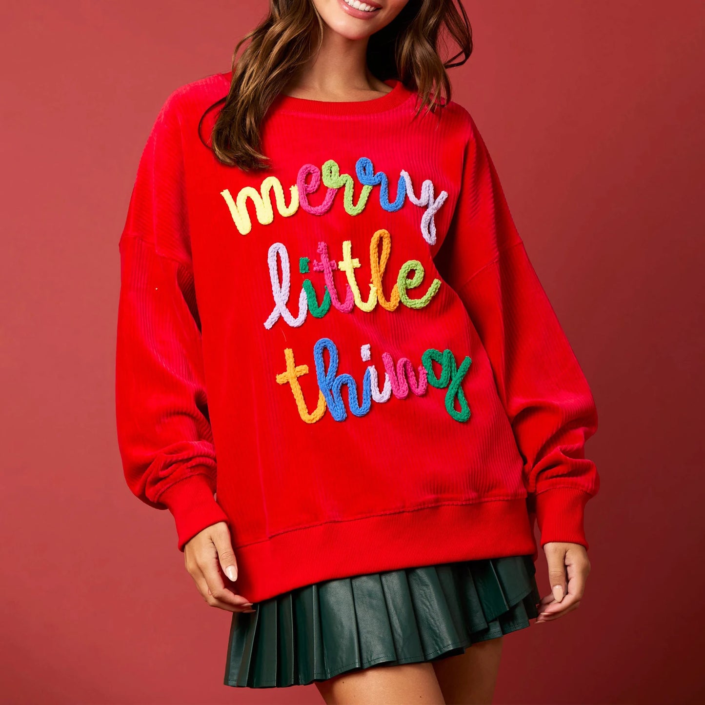 Merry Sweatshirt for Women Merry Christmas Glitter Patch Crewneck Sweater Xmas Letter Long Sleeve Pullover Top