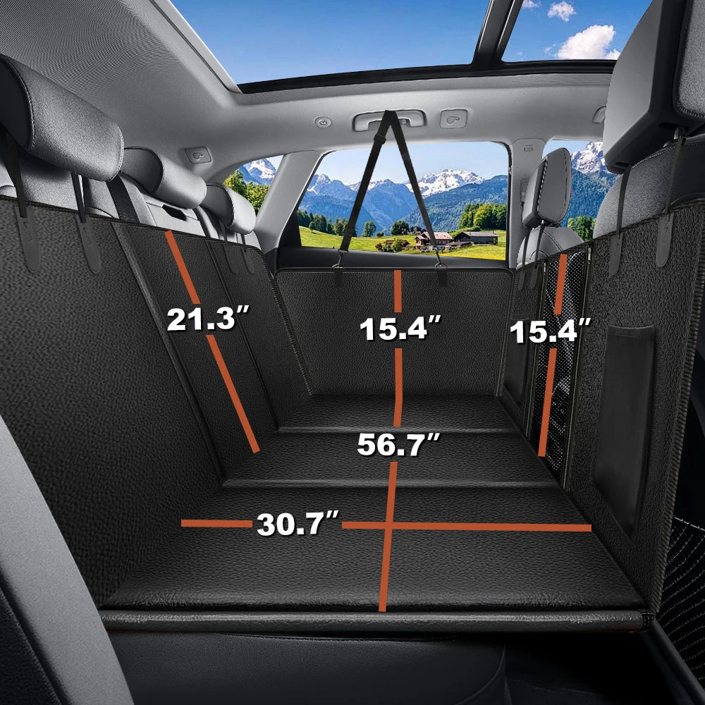 Back Seat Extender for Dogs Waterproof Dog Car Seat Cover with Hard Bottom Anti Scratch Protector Carrier Mat