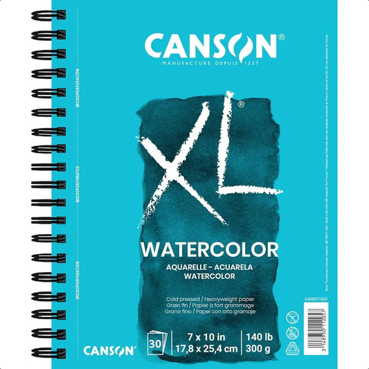 XL Series Watercolor Paper Wirebound Pad 7x10 inches 30 Sheets 140lb 300g Artist Paper for Adults and Students Watercolors Mixe