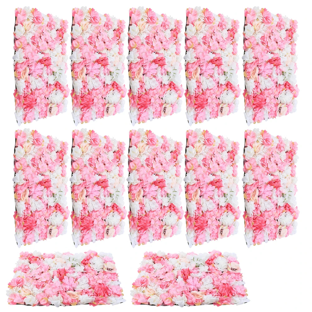 Artificial Flower Wall 12 pcs Artificial Silk Flower Wall Panel Wedding Photography Venue for Wedding Party Holiday Celebration