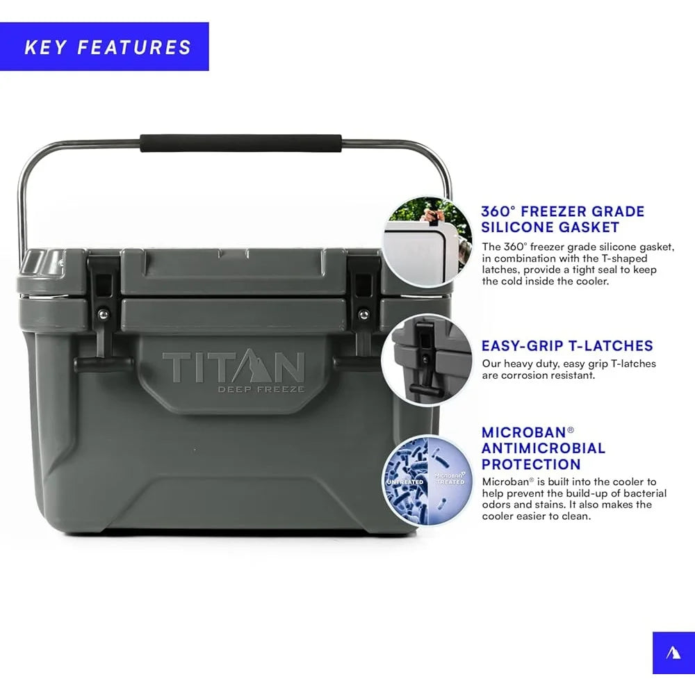 Hard Ice Chest Cooler Roto Molded Microban Antimicrobial Anti Bear Resistant Deep Freeze Insulation for Camping Tailgating and Fishing