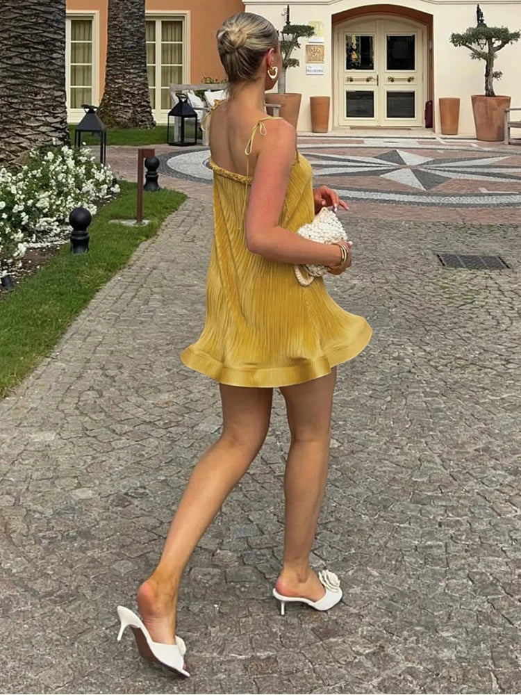 Nibber Stretch Silky Simple Dress Women Plait Strapless Sleeveless Elegant Skinny Banquet Party Summer Clubwear Mini Bodycon