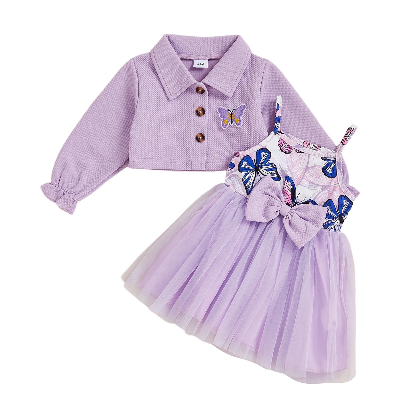 Cute Toddler Girl Winter Outfits Floral Print Hooded Coat Sleeveless Knit Sweater Dress with Pom Pom Detail