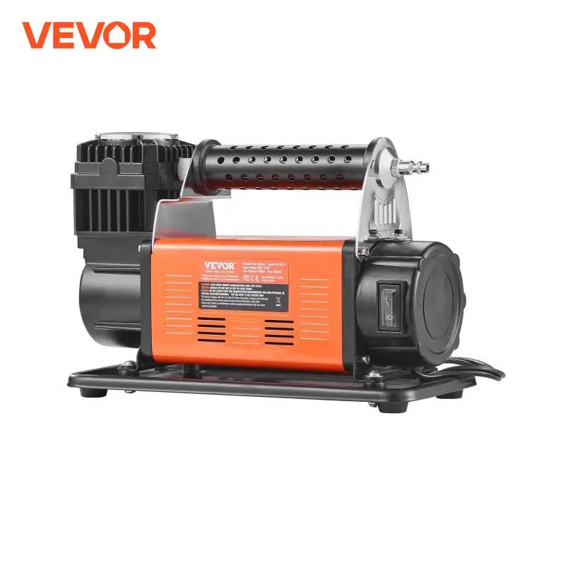 VEVOR 12V Portable Tire Inflator 7.06CFM Heavy Duty Air Compressor 150PSI Offroad Air Pump with Adapters for Car SUV RV Truck