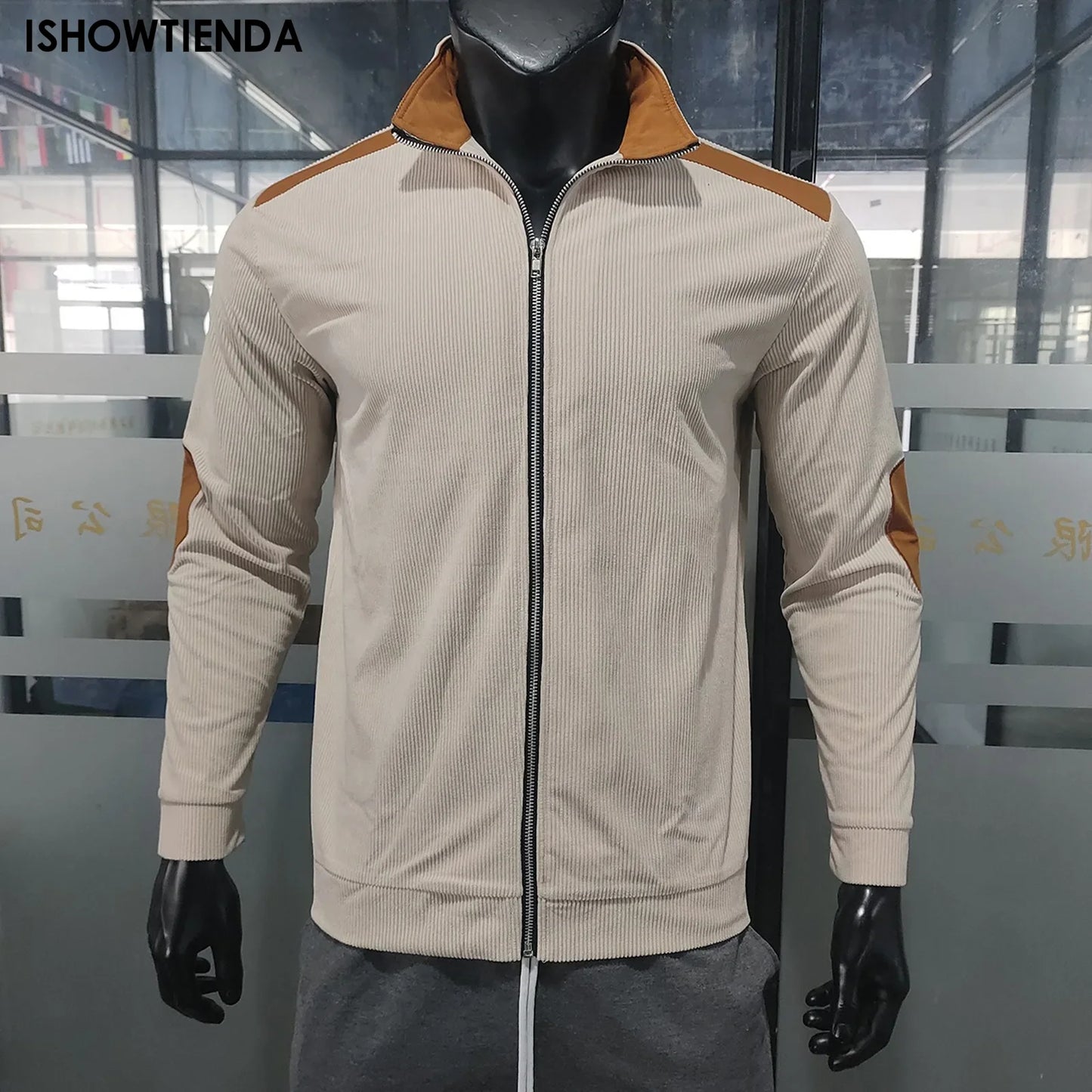 Men Zipper Jackets Standing Collar Sweatshirt Outdoor Streetwear Casual Coat Long Sleeve Coats Men's Clothing Cardigan Coat