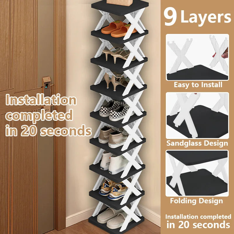 Detachable Shoe Racks Space Saving Stackable Plastic Shoe Shelf Multi Layer Assembled Shoe Rack Organizer