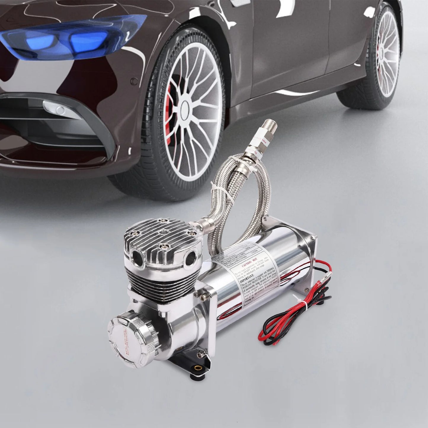 12V Air Compressor Kit 200PSI 50L Per Minute for Car Horns Pneumatic Suspension Systems Pneumatic Tools Car Tires