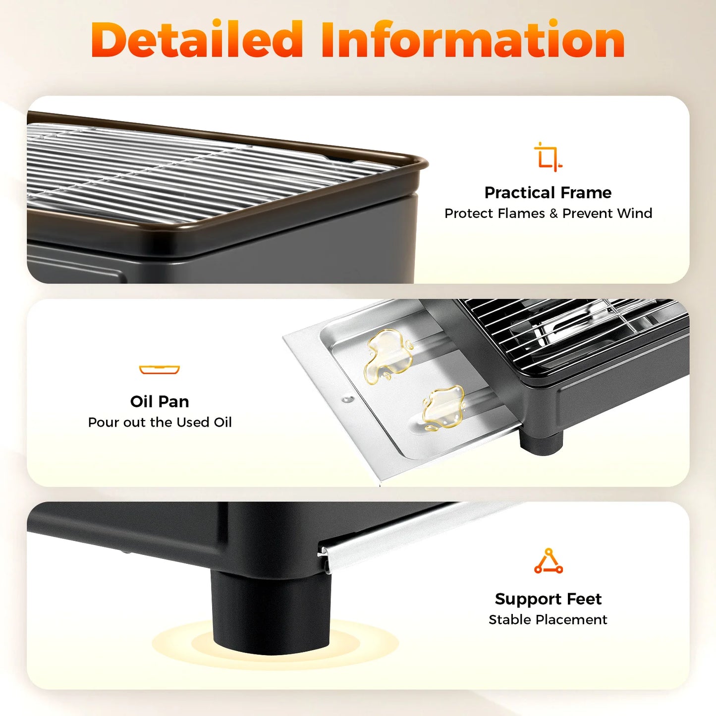 Portable Camping Grill Gas Stove Butane Gas Stove For Camping Traveling Trekking 41.5x28x11cm