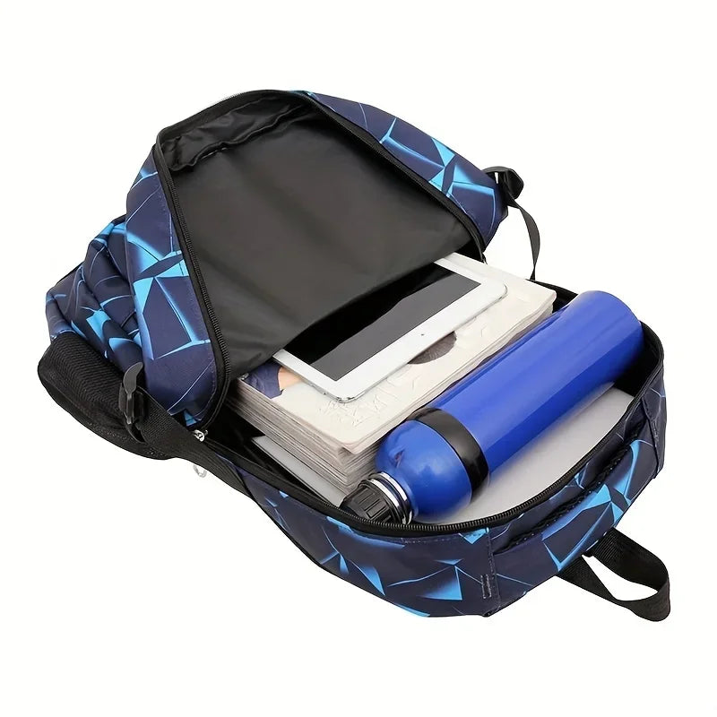 3PCS Large Capacity Backpack Set, Preppy Back To School Daypack, Travel Knapsack, Laptop Bag, Shoulder Bag & Pencil Bag