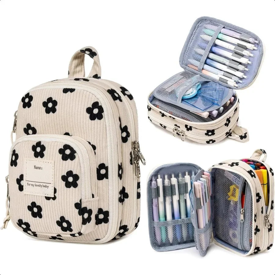 LEDAOU Pencil Case Cute Zipper Pencil Pouch Large Capacity Pencil Bag Organizer School plies for Girls Boys