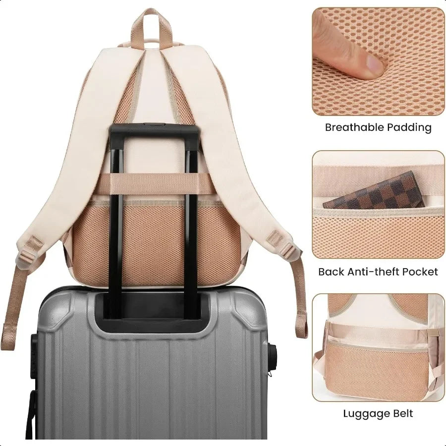 School Backpack for Teen Girls 15.6 Inch College Backpack Elementary Middle High School Bag Large Cute Bookbags Lightweight Lap