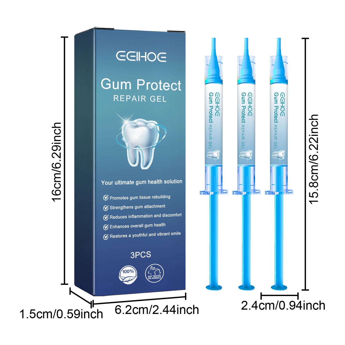 EELHOE Tooth Repair Toothpaste Gel for Oral Ulcer Relief Gum Inflammation Stain Cleaning Tartar Removal Fresh Breath