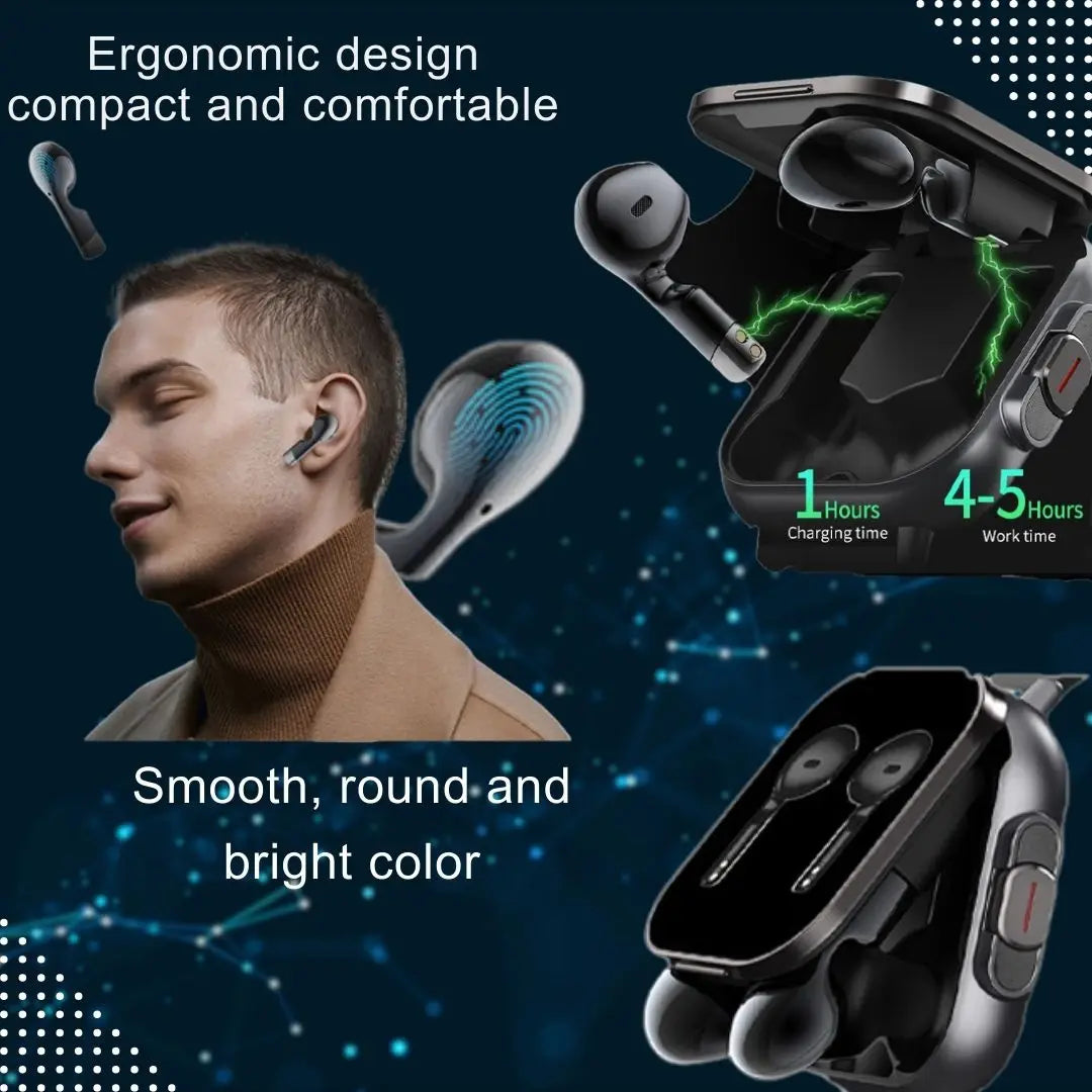 D8 2 In 1 Smartwatch With Headphone 2 Inch Bluetooth Call NFC Sleep Monitor Smart Watch Earbuds Compatible With iPhone Android 2025