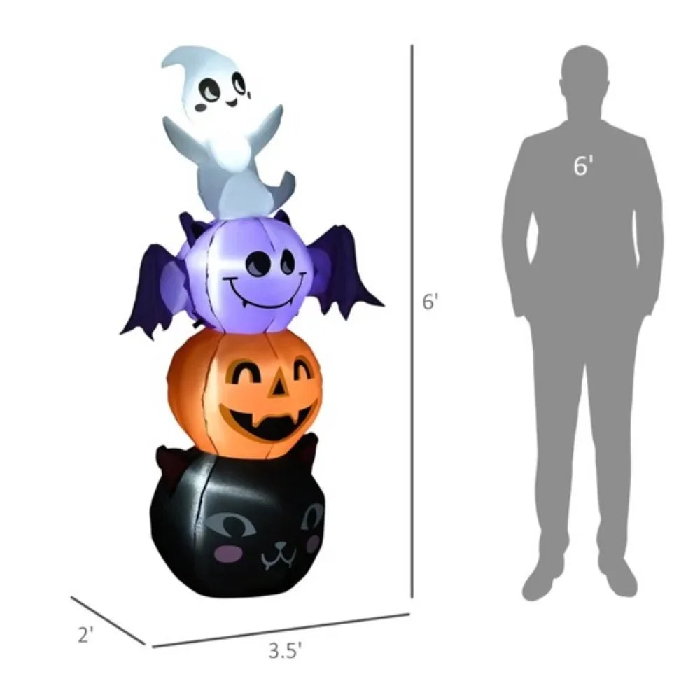Halloween Decoration Cat Ghost Pumpkin Bat Pole Decoration