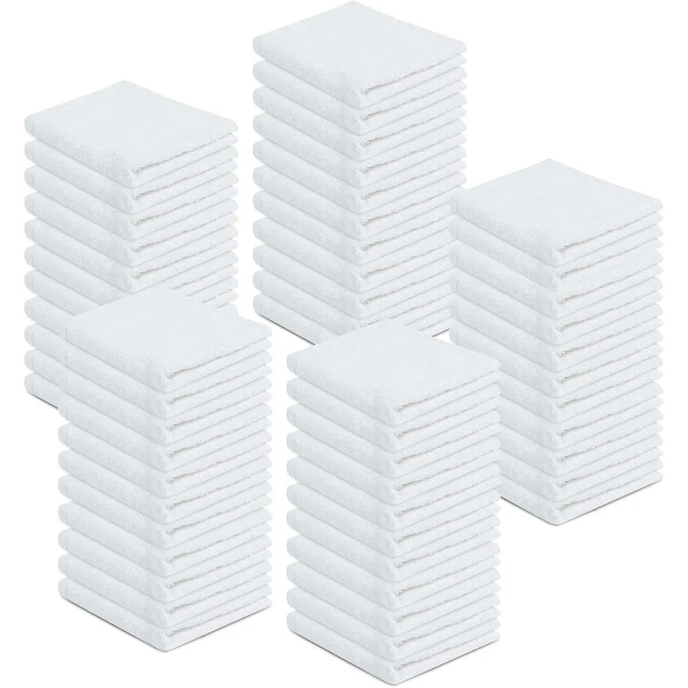 100 Cotton Terry Towels Cleaning Cloths Highly Absorbent Reusable Rags Kitchen Vehicles Streak Free Drying Pack of 50