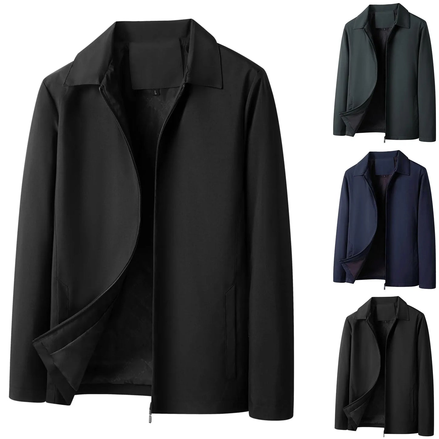 Men'S Casual Warm Jacket Corduroy Lapel Fashion Simple Lightweight Coat Lines Smooth Large Size Trend Winter Cotton-Padded Coat