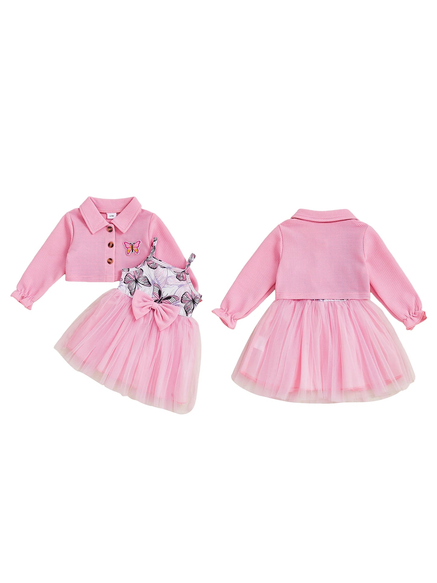 Cute Toddler Girl Winter Outfits Floral Print Hooded Coat Sleeveless Knit Sweater Dress with Pom Pom Detail