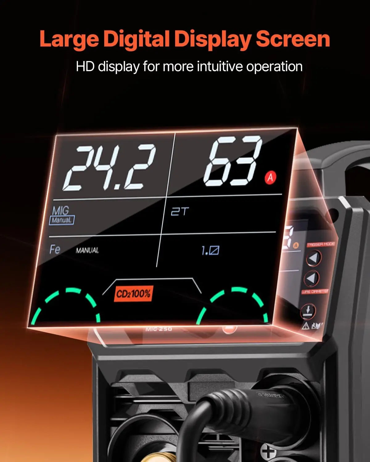 Pro MIG Welder, 250A Pluse Mig Welding Machine, 110V/220V Dual Voltage Aluminum Mig Welder with LCD Screen Display