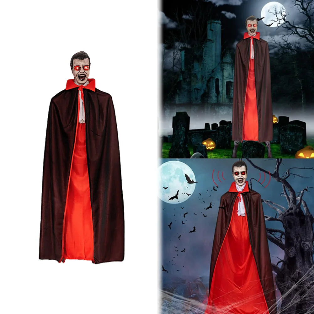 Voice Activated Eyes Glowing Vampire Halloween Prop Scary Vampire for Halloween Tree Home Party Outdoor Indoor Decor