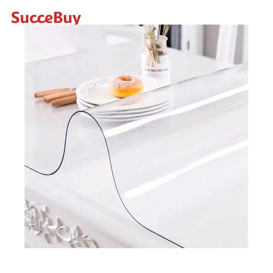 SucceBuy 1.5mm PVC Transparent Clear Table Cloth Desk Cover Protector Plastic Soft Glass Waterproof Oilproof for Dining Table